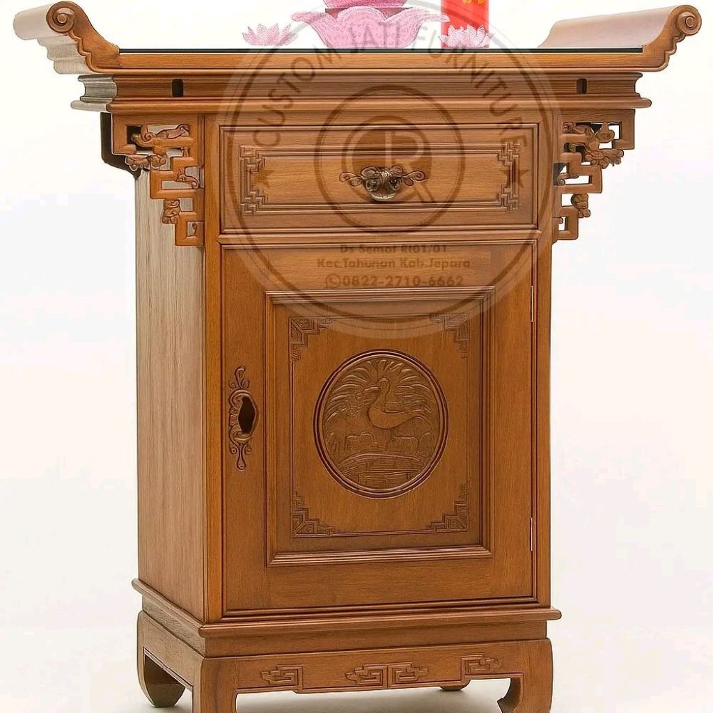 meja altar kayu jati buddha