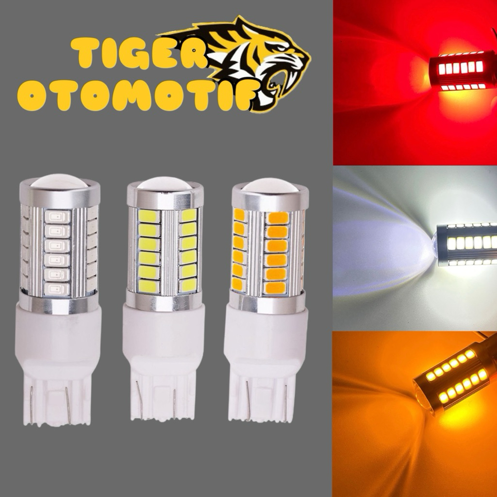 (1 Pcs) Lampu Rem Led T20 33 Smd Lampu Stop Led Kedip 7443 Cucuk / Tancap Lampu Belakang Mobil dan L