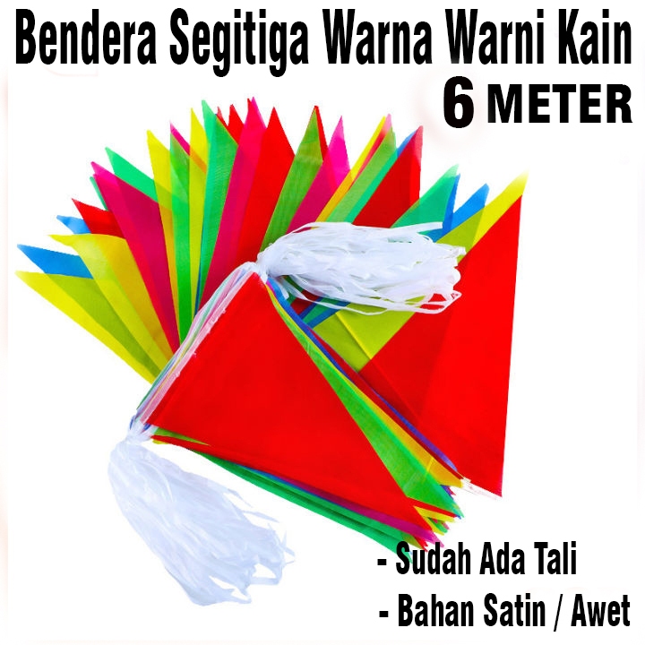 Bendera segitiga renteng warna warni / bahan kain bendera umbul umbul warna warni