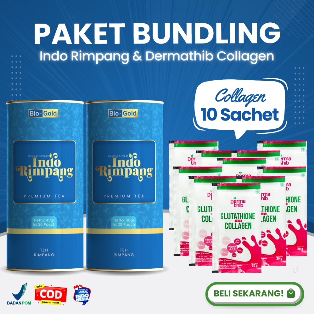 

Bundling Teh Indo Rimpang + Dermathib Glutation Plus Collagen Melangsingkan Dan Mencerahkan Kulit