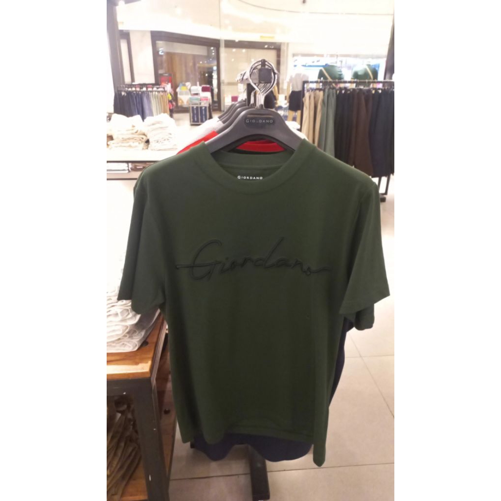 Giordano Tshirt Pria Army Original 100% Size XS S M L XL XXL