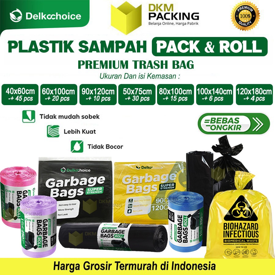 KANTONG HITAM PLASTIK SAMPAH TEBAL JUMBO Trash Bag PREMIUM SATUAN
