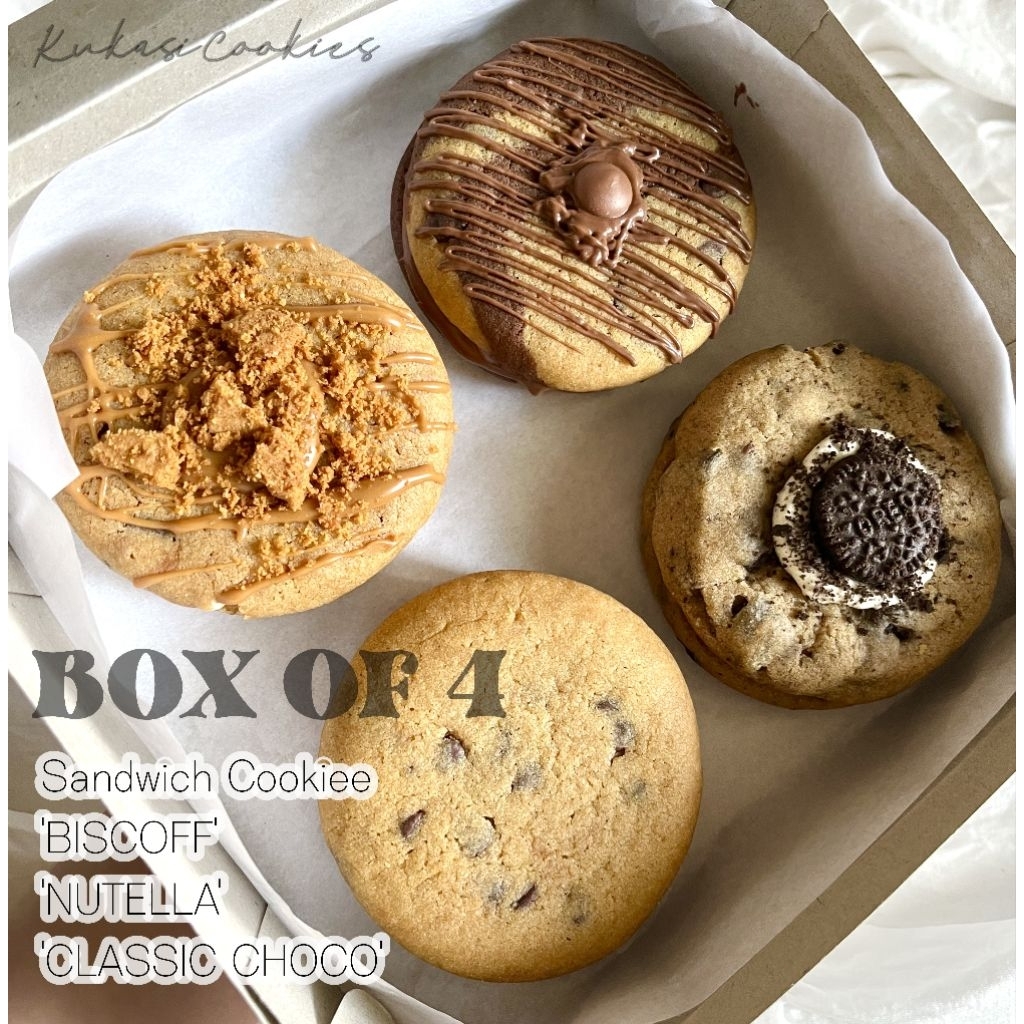 

KukasiCookies | Soft Cookies Sandwich | Box of 4 | Birthday/Hampers/Souvenir