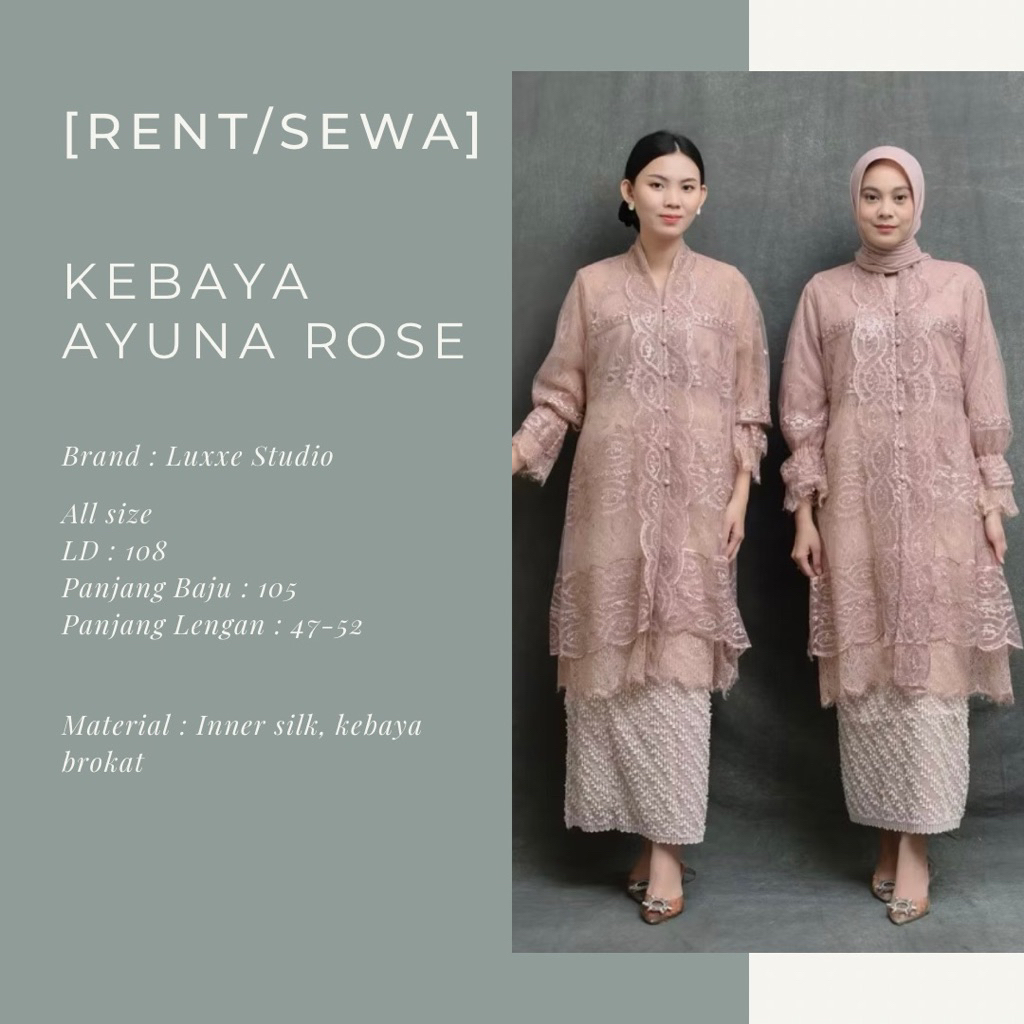 (Rent/Sewa) Kebaya ayuna rose luxxe studio preloved second bekas