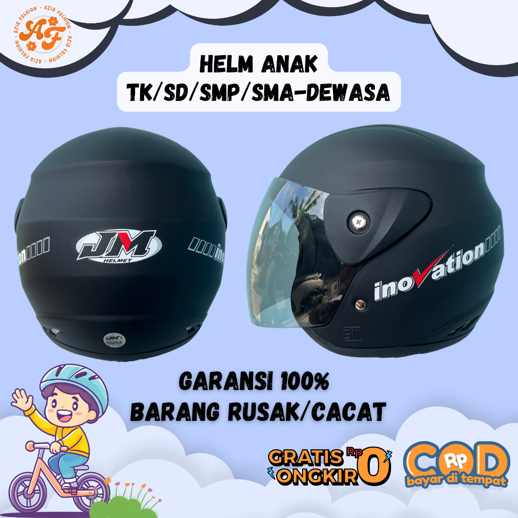 Helm Anak SNI Remaja Dewasa Laki Laki Perempuan Cewek Cowok Keren Lucu Original JM Latte