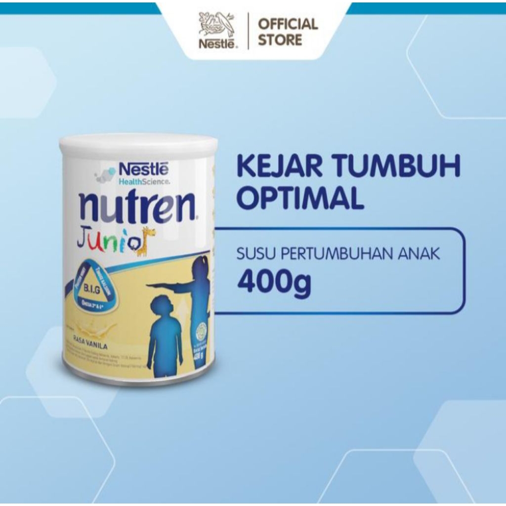 

Nutren Junior 400 gram - Nutren Junior Vanilla Susu Pertumbuhan 1-10 tahun kaleng 400gr
