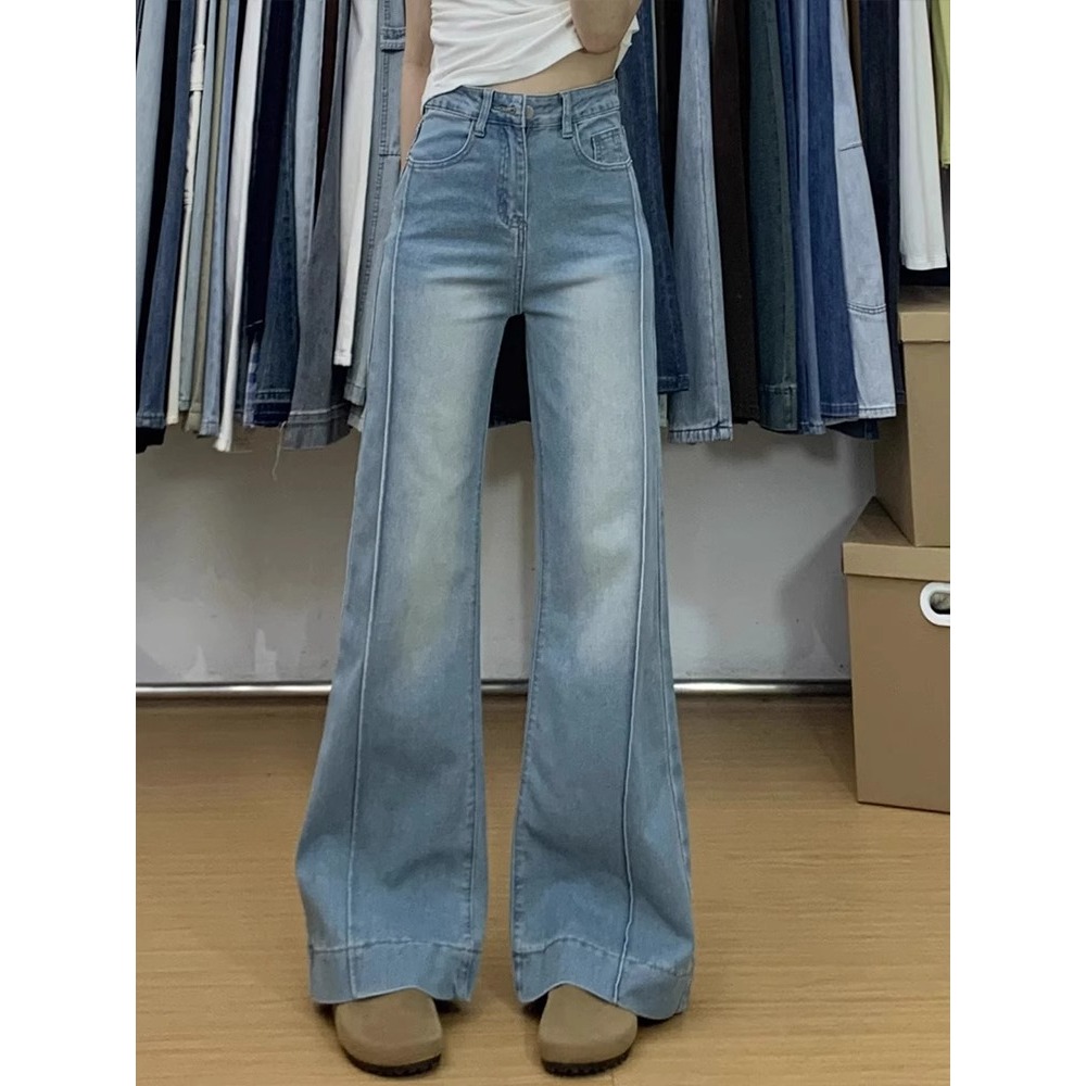 YOYO - Cutbray Jeans Panjang Wanita Celana Highwaist Jeans Kekinian Korean style Celana Baggy Jeasn 
