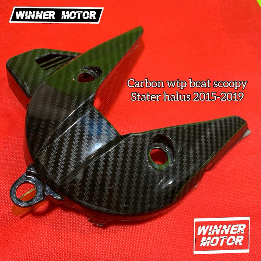 cover tutup cvt CARBON WTP Beat Scoopy 2015-2019 stater halus