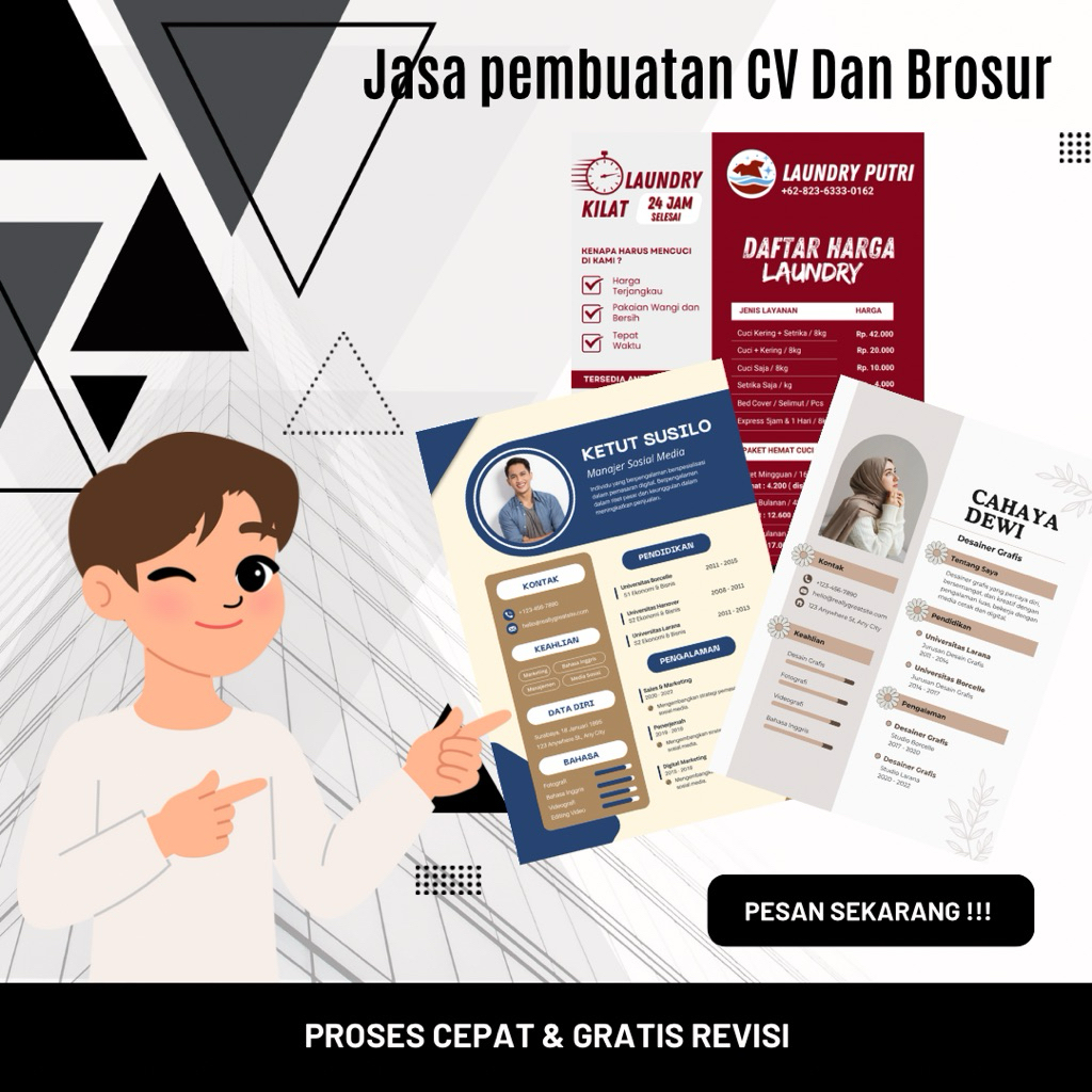 Jasa Pembuatan CV, BROSUR Dan Lamaran Kerja