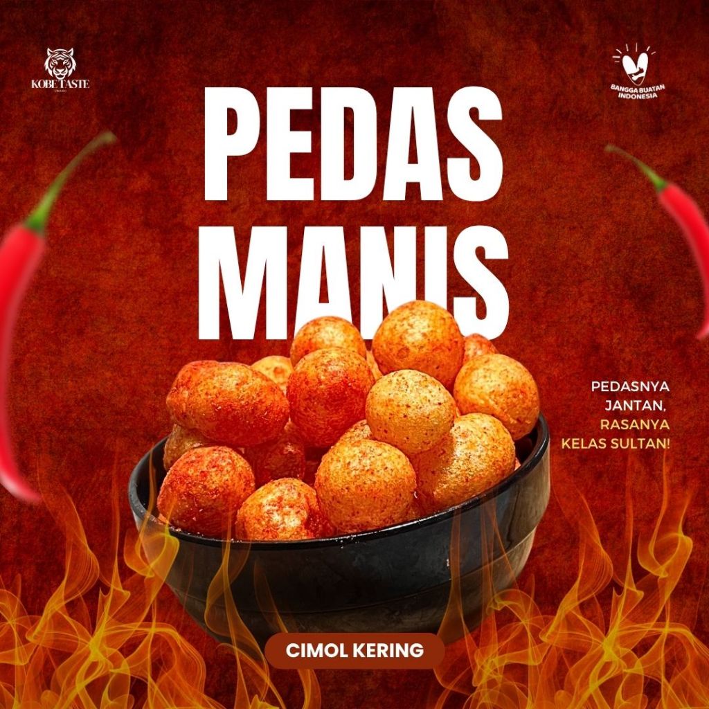 

Snack Kering Pedas & Gurih Mr.Kobe 150gr – Basreng, Cimol Kering | Camilan Khas Bandung Premium