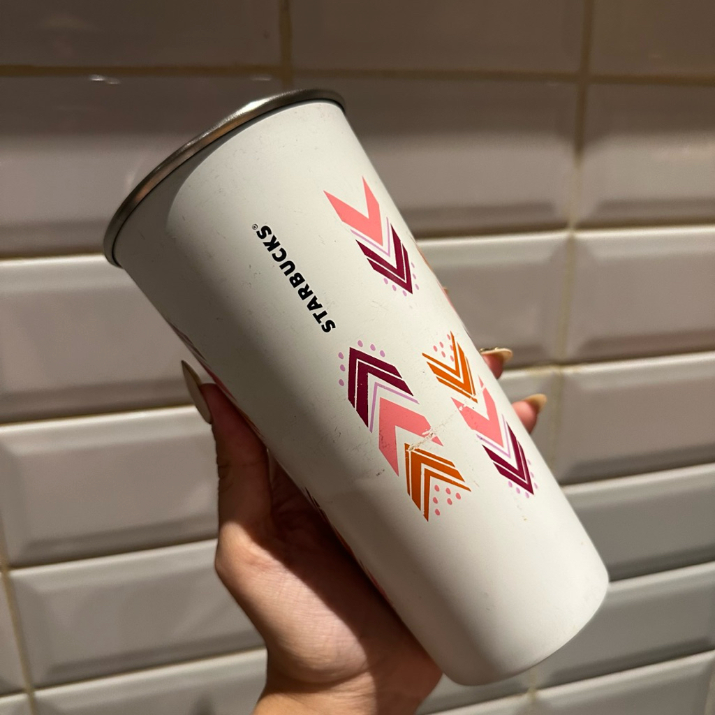 Preloved Tumbler Mug Starbucks Purple Arrows Stainless Steel Original Starbucks