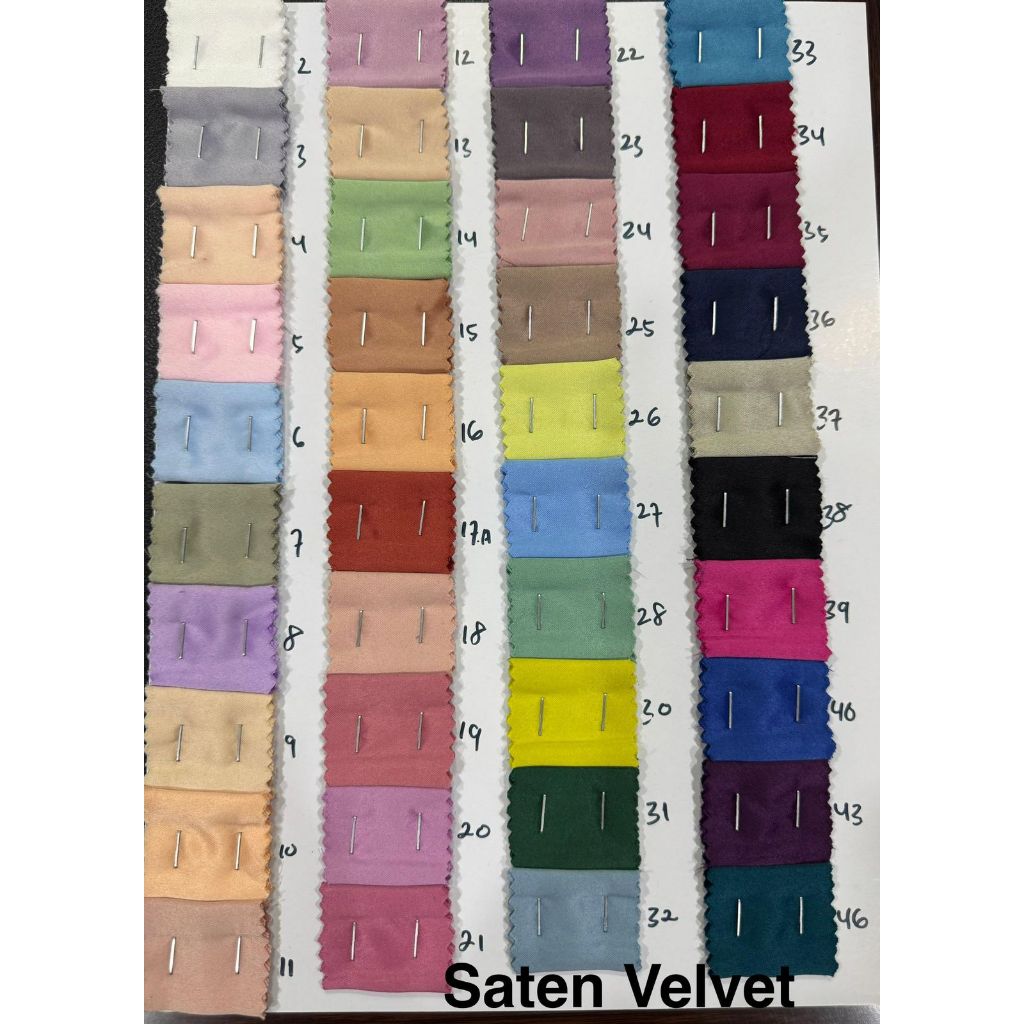 Rb Kain Satin Velvet 1 Roll 50 Yard Atau 45 Meter / Kain roberto / Kain Polosan / Kain Meteran