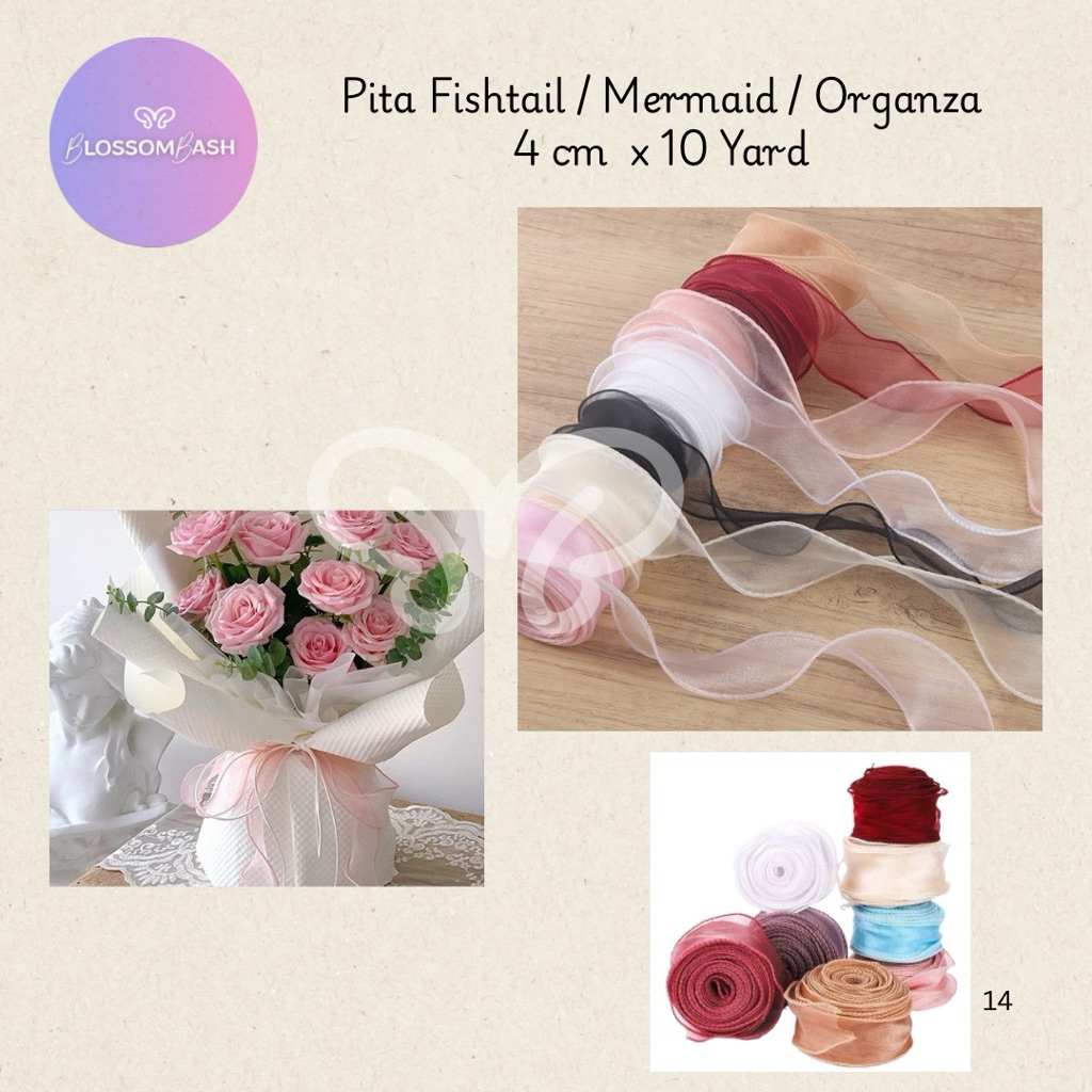 

[ Per Roll ] Pita Fishtail / Organza / Organdi / Pita Buket / Pita Korea / Ribbon Mermaid