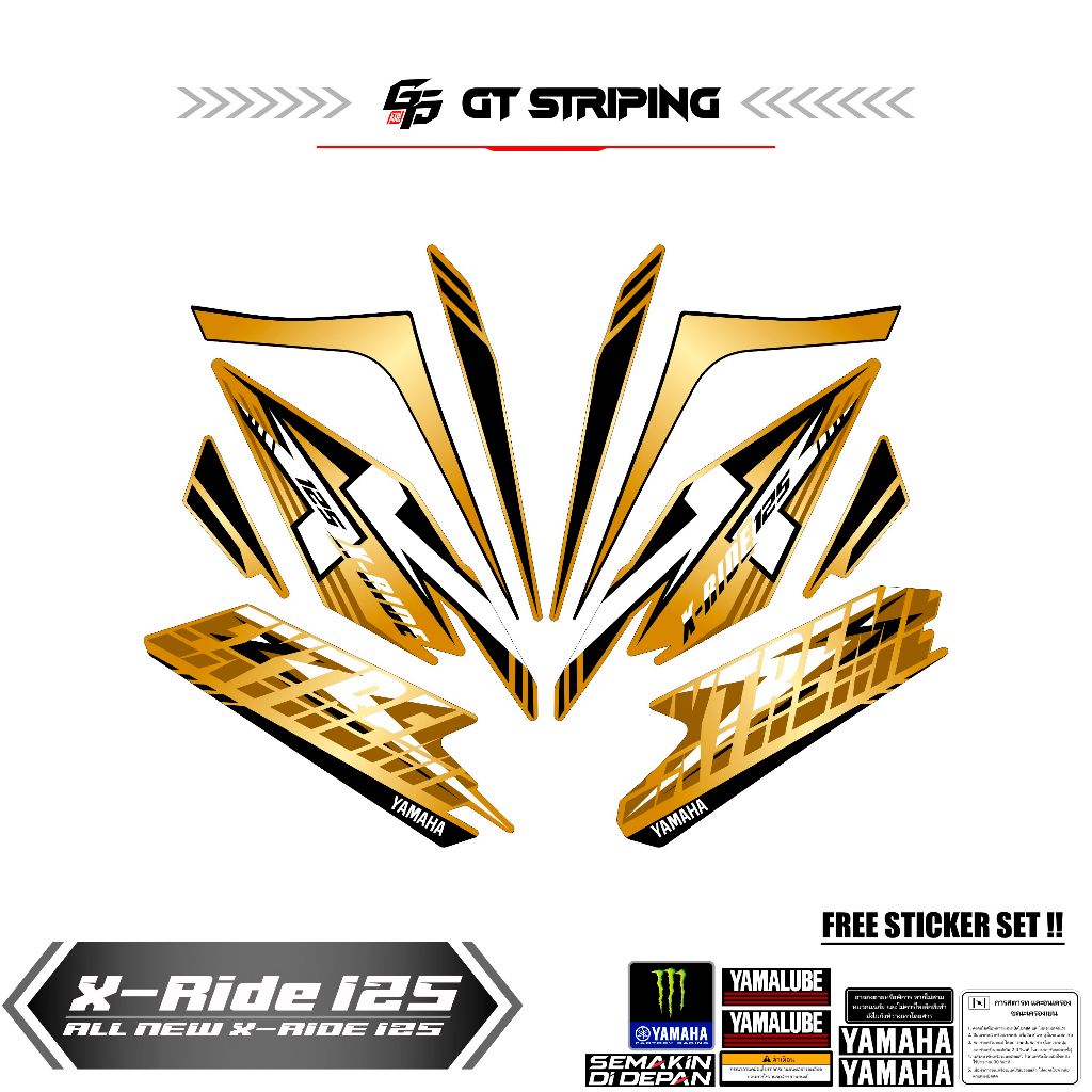 GTS 5 STRIPING YAMAHA X RIDE NEW 125 / LIST LES X RIDE / STIKER POLET X RIDE NEW 125