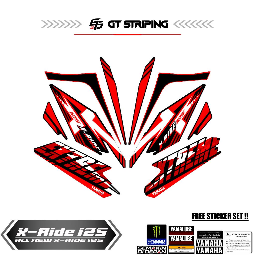 GTS 7 STRIPING YAMAHA X RIDE NEW 125 / LIST LES X RIDE / STIKER POLET X RIDE NEW 125