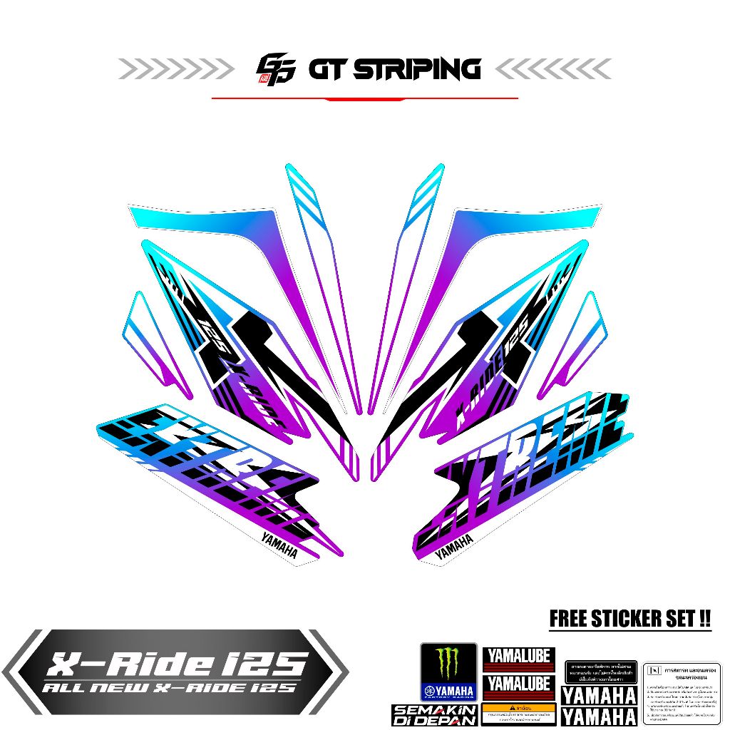 GTS 8 STRIPING YAMAHA X RIDE NEW 125 / LIST LES X RIDE / STIKER POLET X RIDE NEW 125