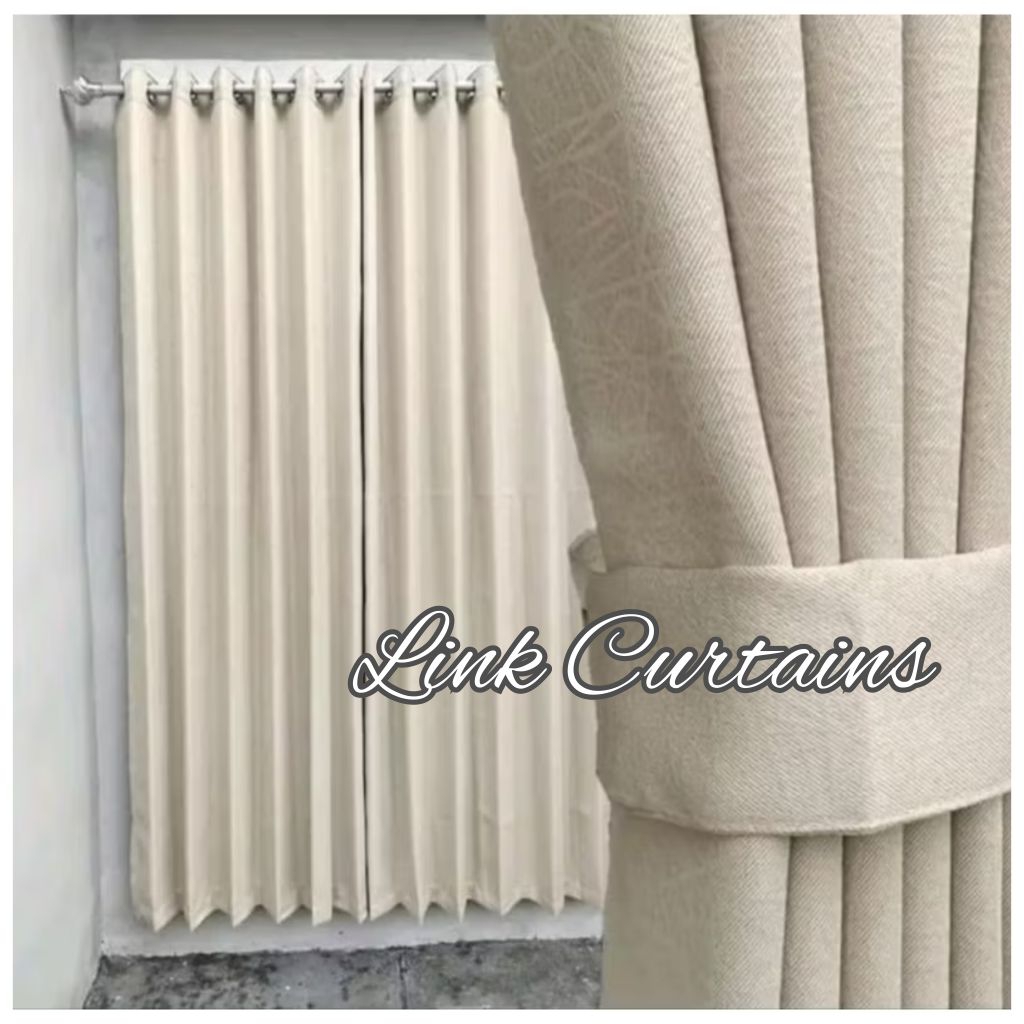 Gorden Blackout Polos Warna Cream Abu Tua Coklat Gold Abu Muda Terbaru Model Smokring 6 Gelombang