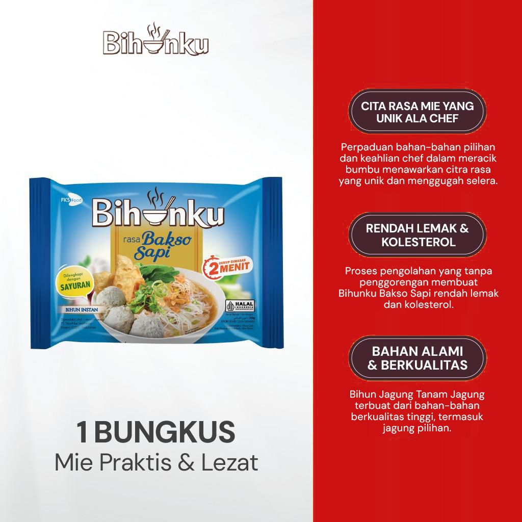 

Bihunku Instan - Bakso - 1 Karton - 40 Pcs - 50gr