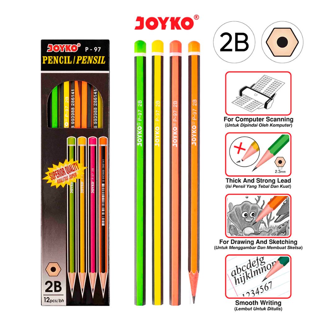 

Pencil Pensil Joyko P-97 2B 1 BOX 12 PCS