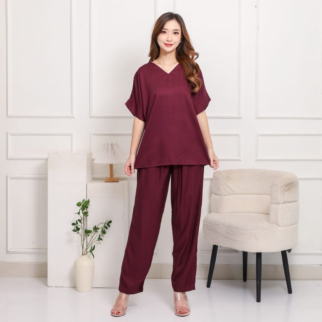 CP SET POLOS LENGAN PENDEK RAYON TWILL PREMIUM