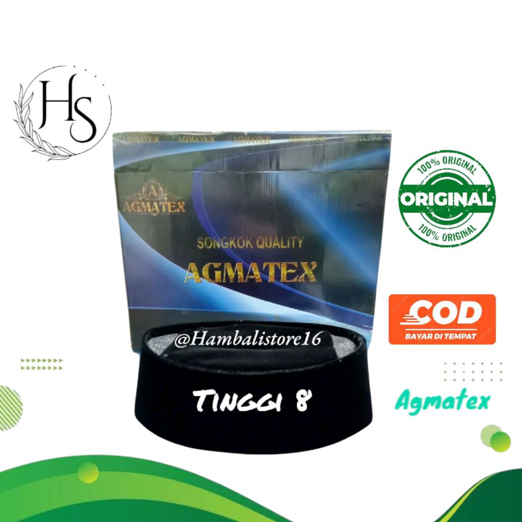 peci songkok nasional Agmatex original AC polos Hitam