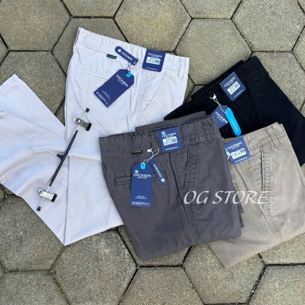 Celana Panjang Chino Pria Dicker Softjeans Chino Reguler Nonstretch Size 27-44