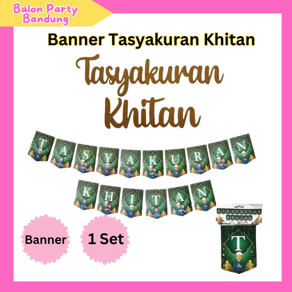 Banner Tasyakuran Khitan / Bunting Flag Tulisan Khitanan