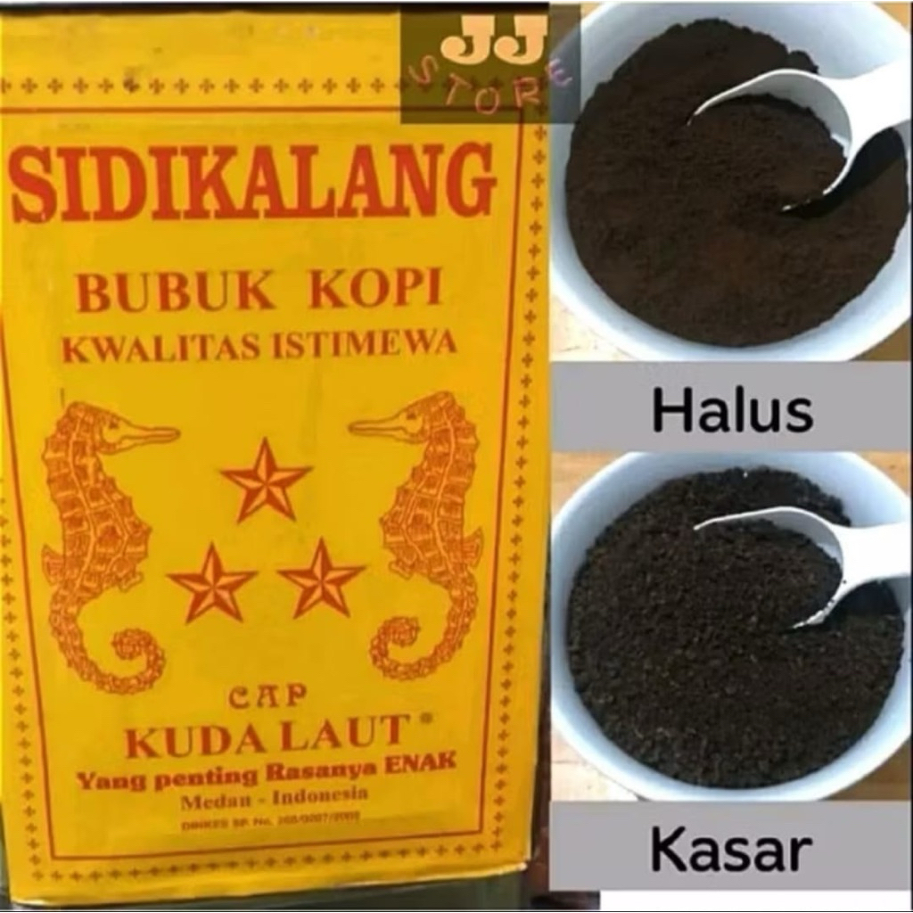 

BUBUK KOPI HITAM ASLI SIDIKALANG CAP KUDA LAUT Repack 500 gram