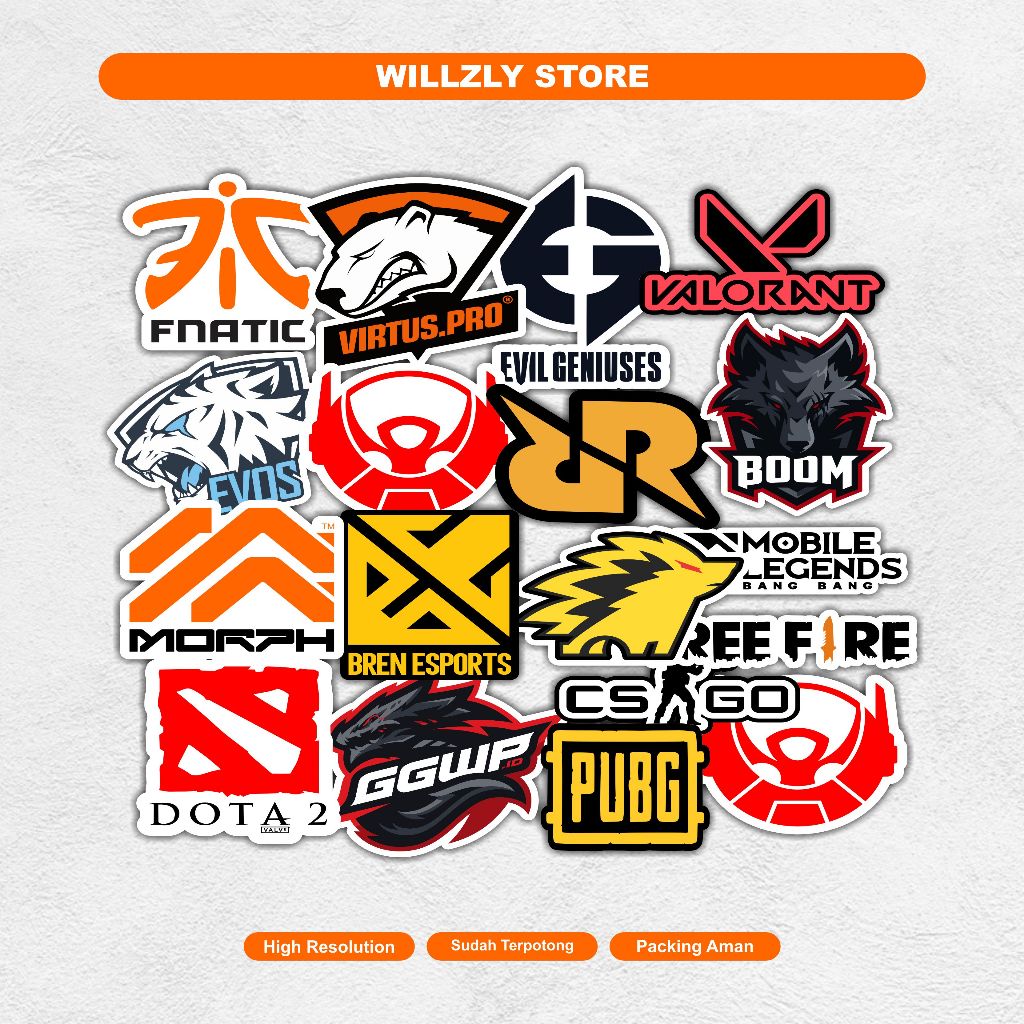 

STICKER ESPORT TEAM TERBARU - BAHAN WHITEGLOSS PREMIUM ANTI LUNTUR