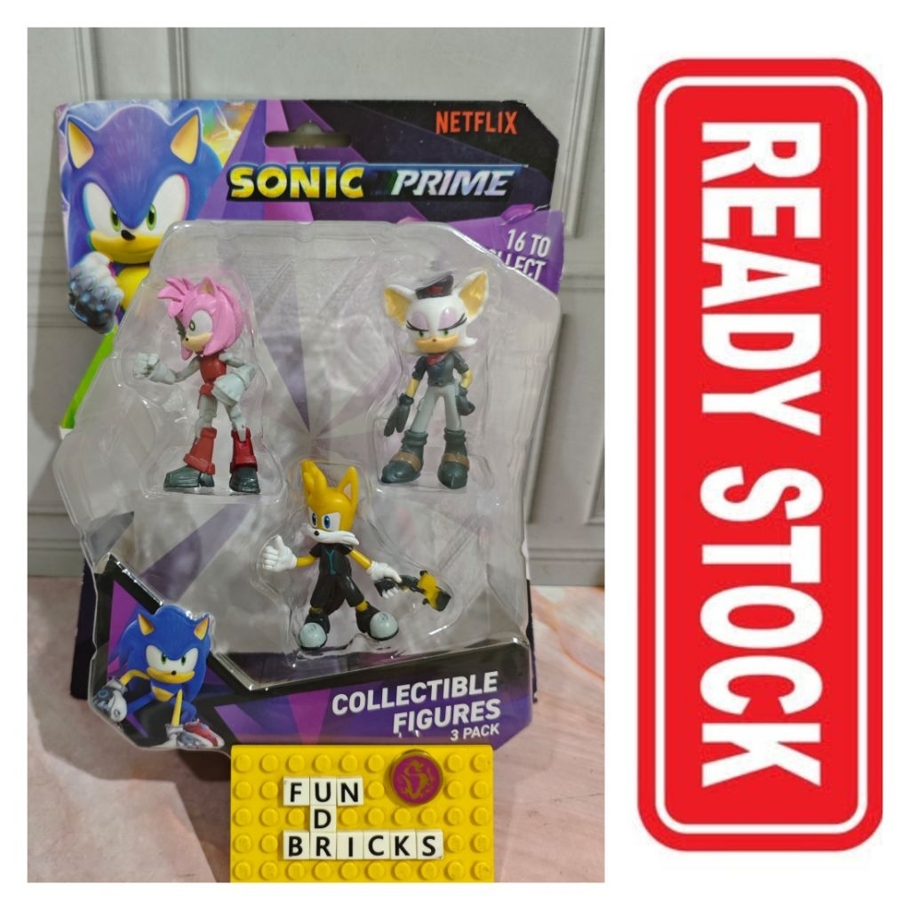 EMCO Sonic Prime Rusty Rose Rouge Tails Nine figures 3 pack