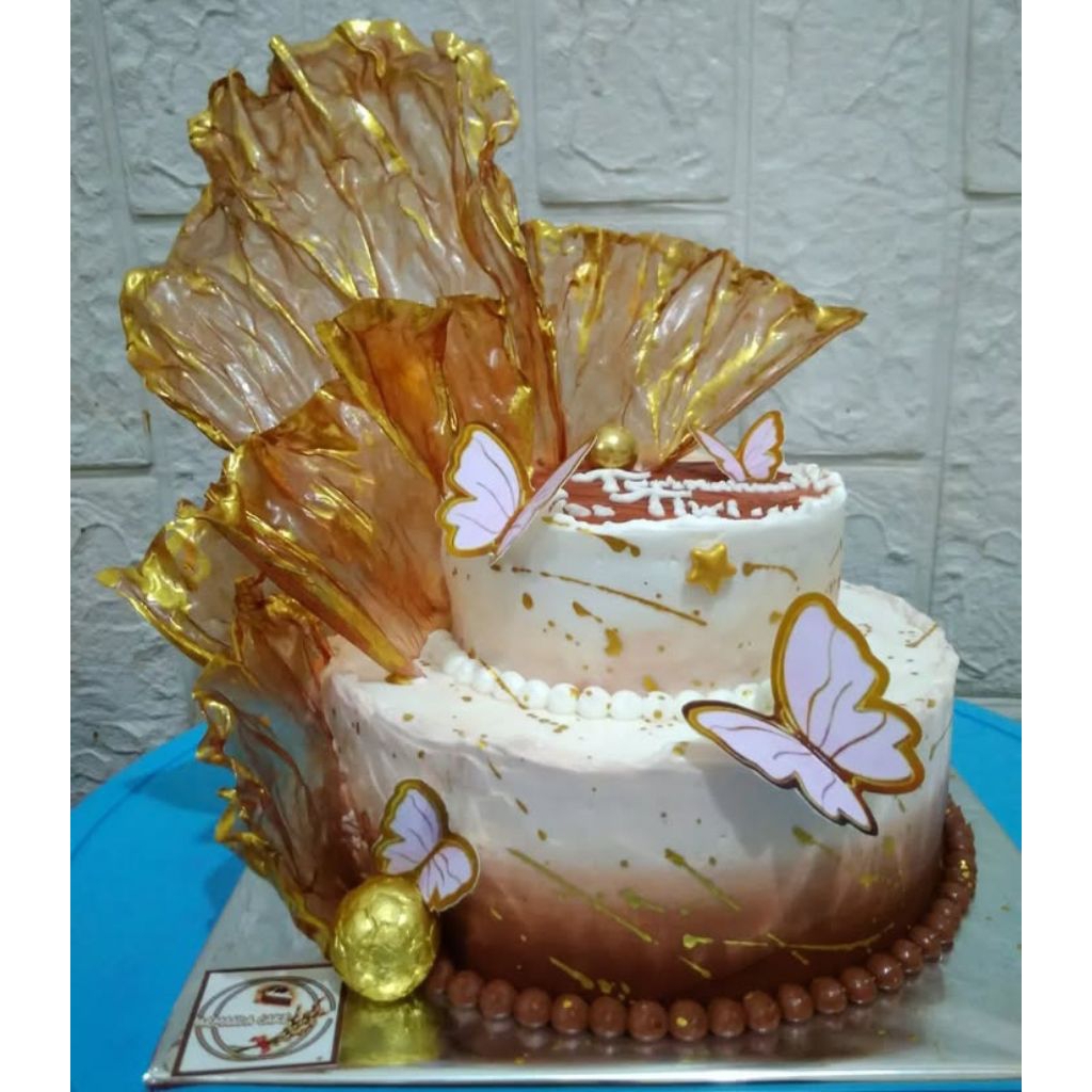 

kue ulang tahun cantik (susun mini 16&10cm)