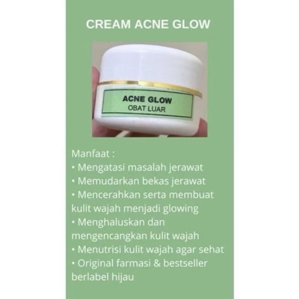 CREAM MALAM ACNE GLOW  LABEL HIJAU ORIGINAL