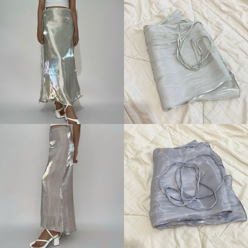 PUFF IT UP | Shimmer skirt | Silver XL & Sage XXL | NEW