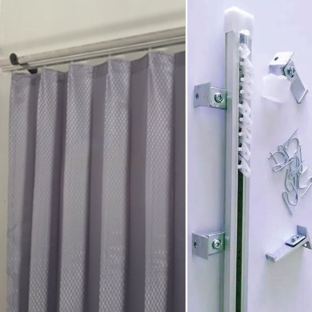 GORDEN 1 SET LENGKAP SIAP PASANG / GORDEN JENDELA PINTU POLOS 1 PAKET SAMA BESINYA