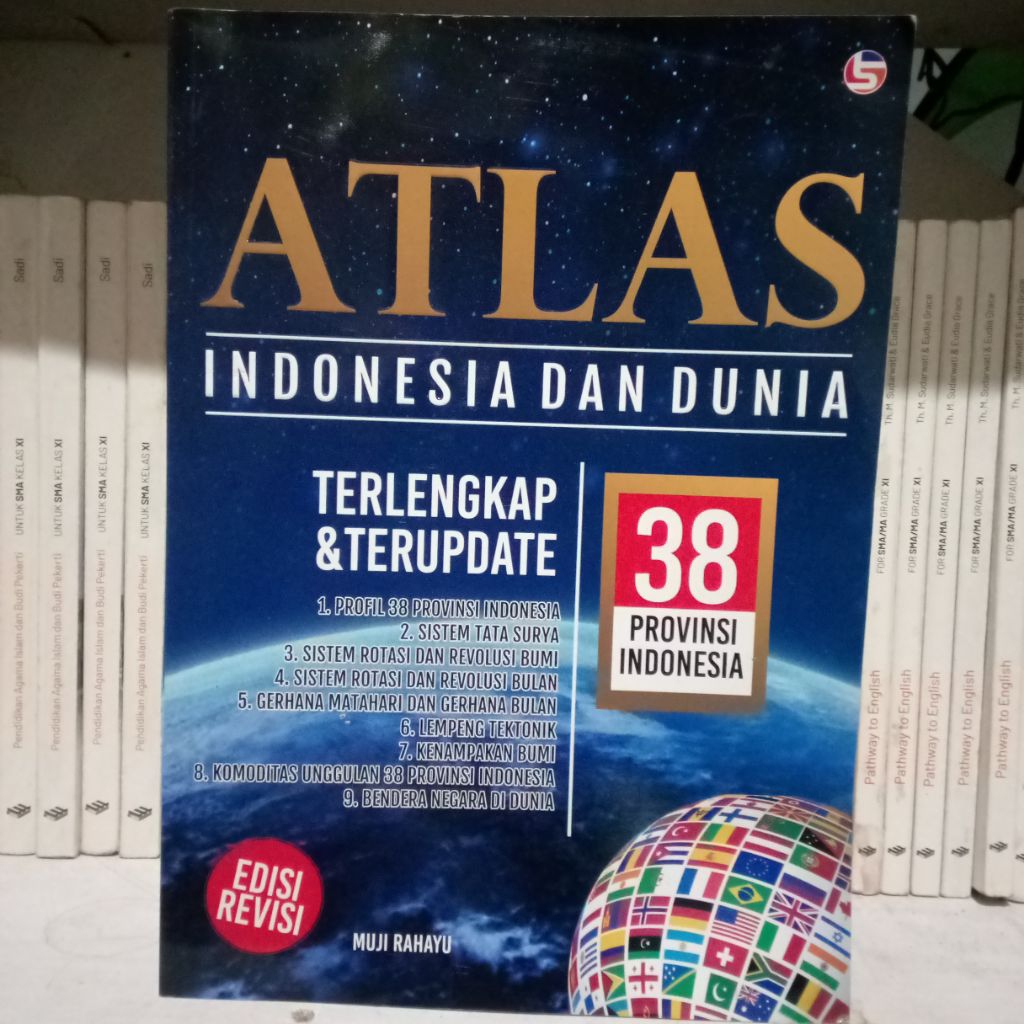 Buku Bekas Atlas Indonesia dan Dunia 38 Propinsi Indonesia. SD, SMP, SMA dan Umum Terlengkap & Terup