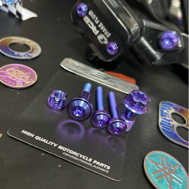 set baut titanium untuk master rem rcb oval kotak domino / mos dll baut untuk tutup master/selang re