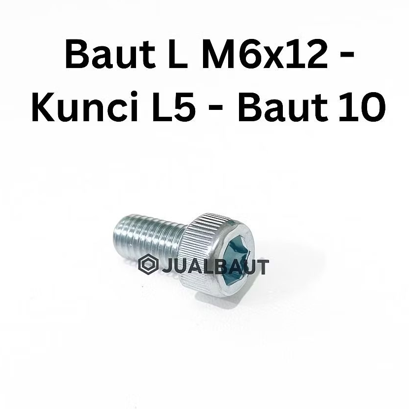 Baut Kunci L M6x12 Baut 10 Kunci L5 6mm