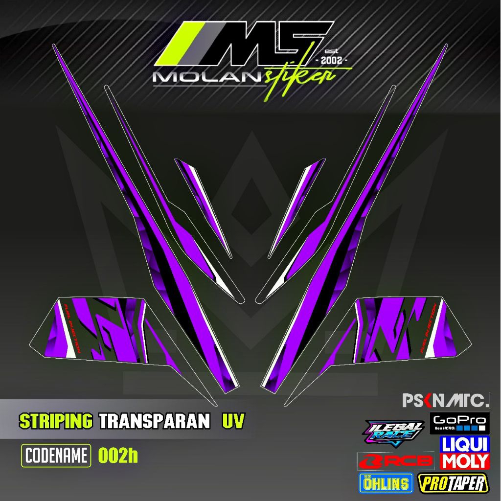 Decal Sticker Striping Variasi Transparan Uv Jupiter Z Robot 2010-2013 Lz 115 Lagenda Z Jupiter Rc D