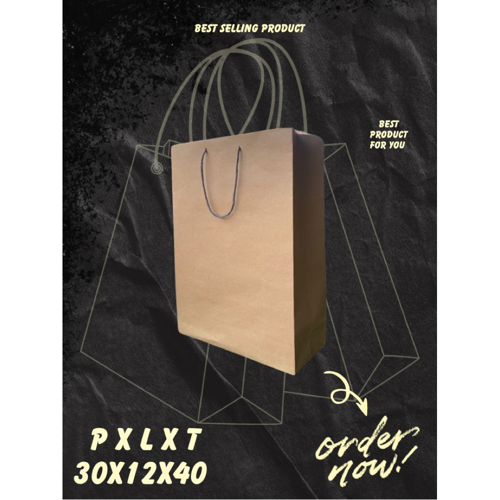 

Paper Bag Coklat Polos Ukuran 30x12x40 (paket 12pcs) |Tas Kertas |Tas Kado |Tas Souvenir |Paper bag Hampers