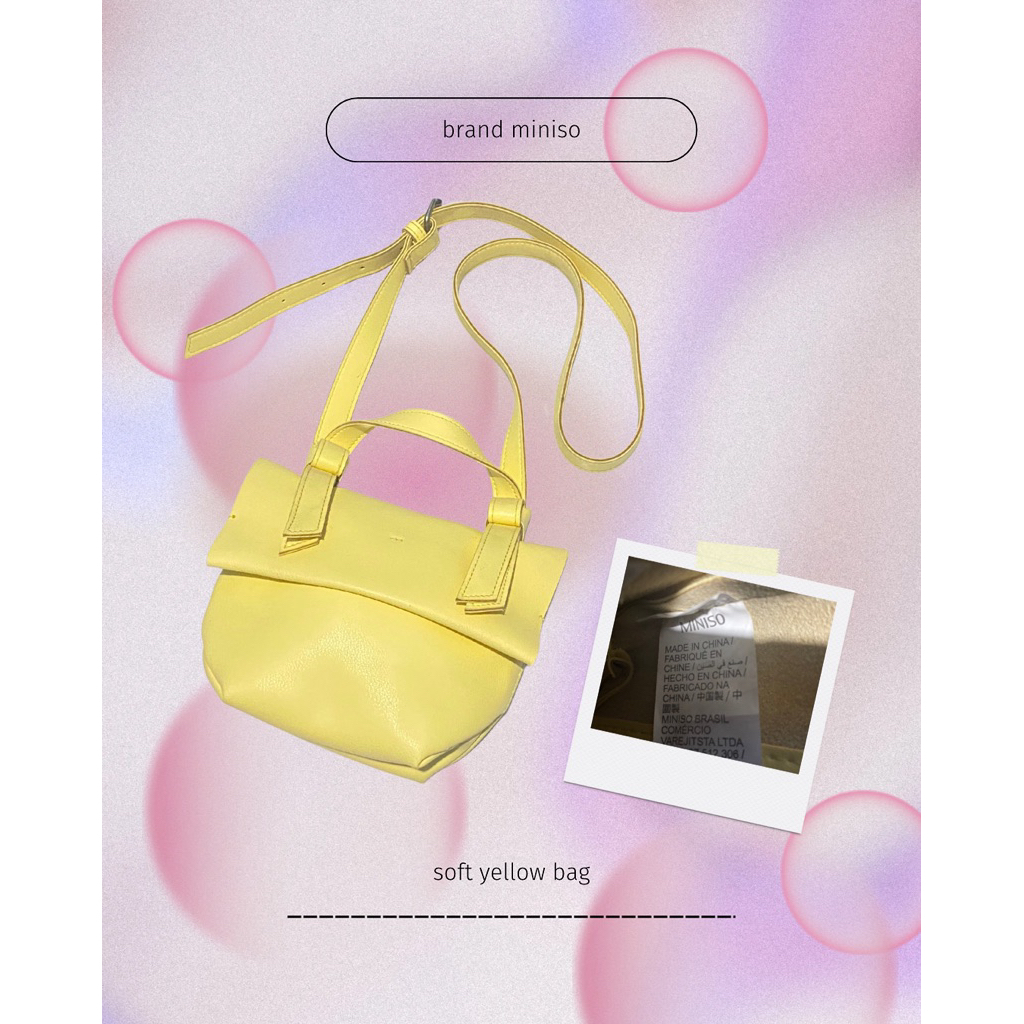 preloved tas miniso soft yellow