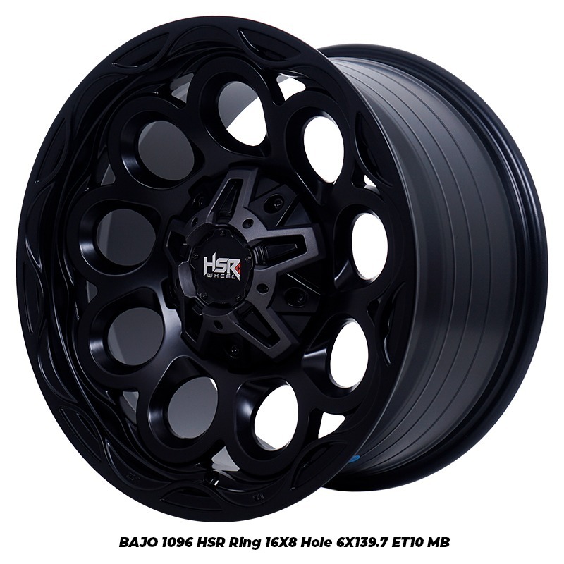 PELEK MOBIL RING16 HSR WHEEL ORIGINAL VELG TIPE BAJO HSR R16 LEBAR 8 PCD6X139,7 ET10 MATT BLACK