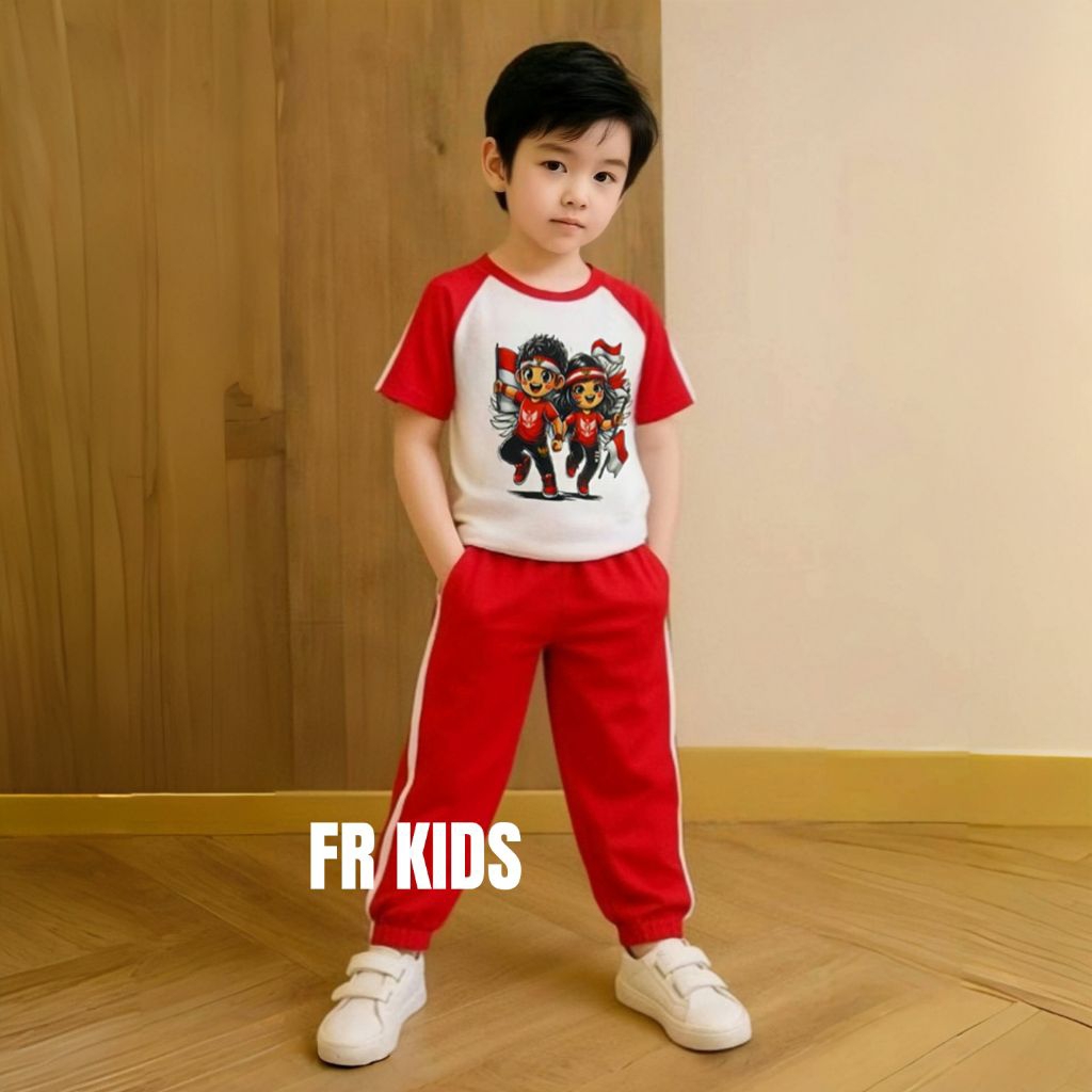 Baju Kemerdekaan anak laki laki setelan baju merah putih anak 1-12 tahun