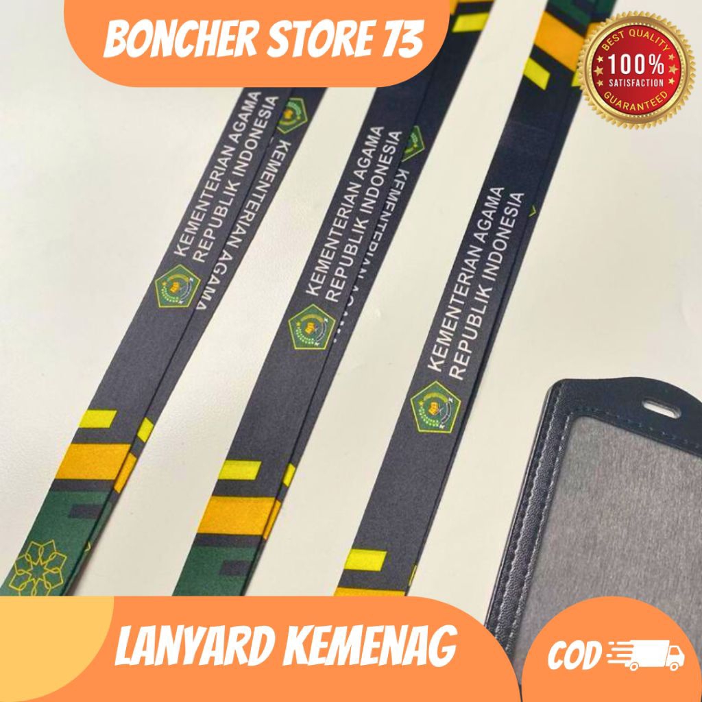 

Tali ID Card KEMENAG / Tali Lanyard KEMENTERIAN AGAMA Printing 2 Sisi / Paket Lengkap