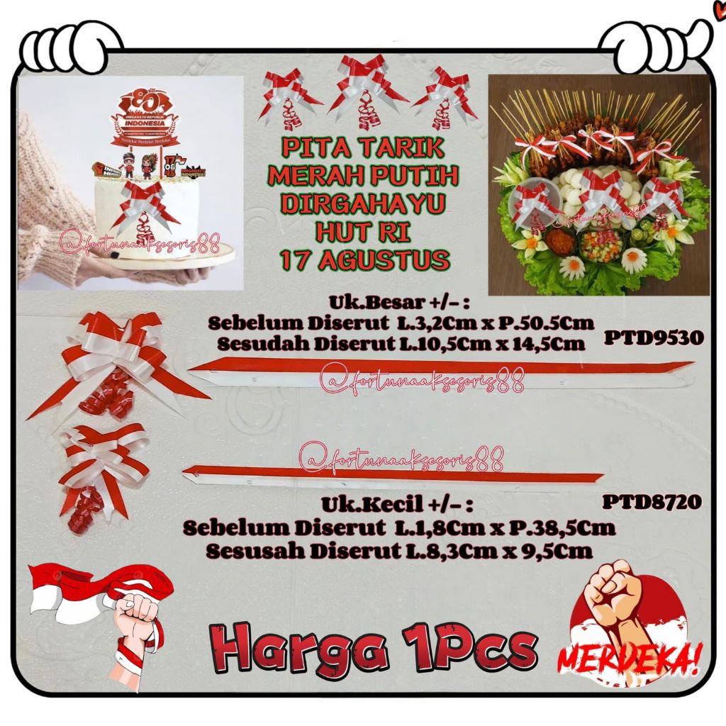 

(1PCS) PITA TARIK MERAH PUTIH 17 AGUSTUS / PITA SERUT DIRGAHAYU HUT RI / PITA PARCEL MERAH PUTIH / PITA KADO AKSESORIS PERLENGKAPAN HUT RI / PTD8720