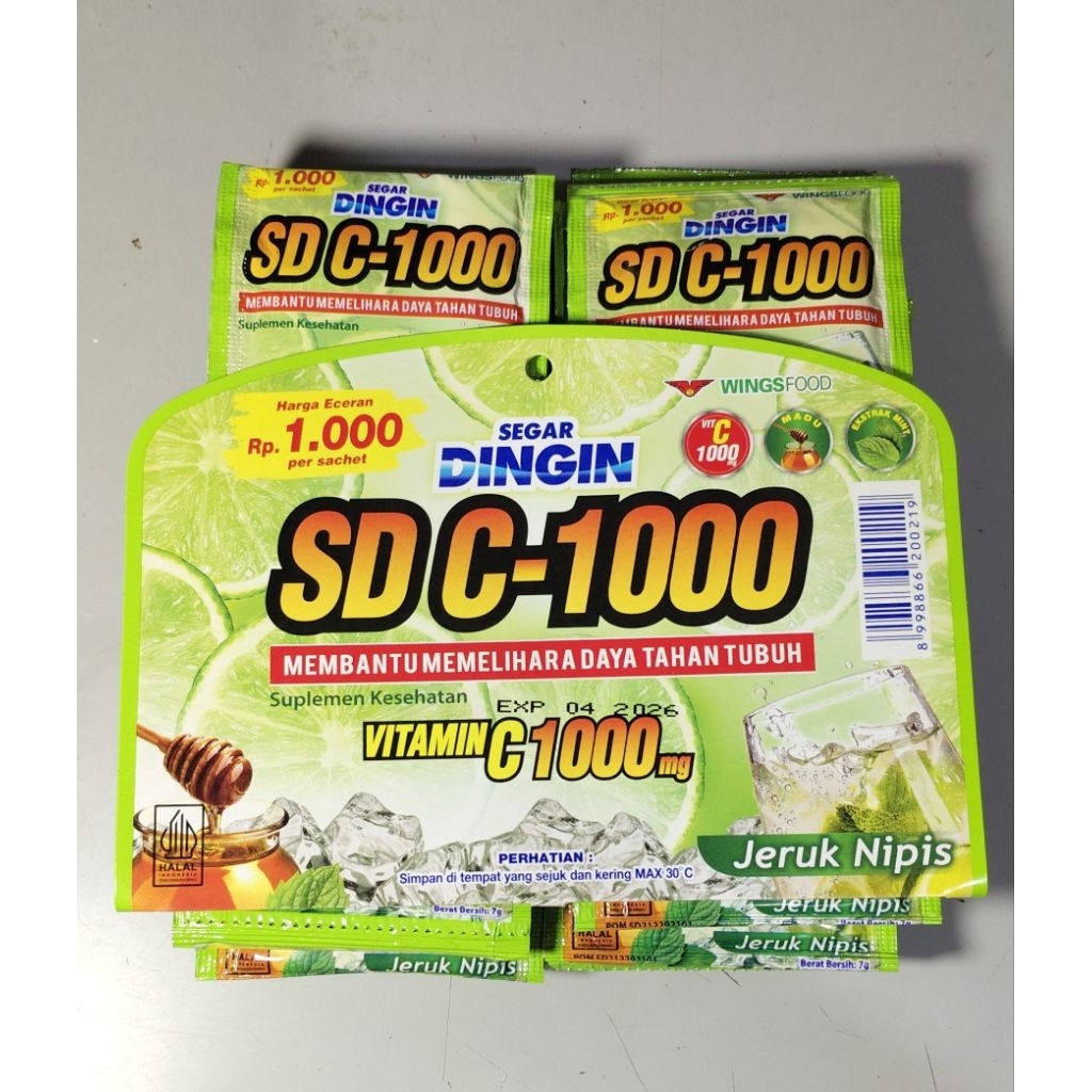 

segar dingin SD C-1000 2 renceng isi 24 sachet