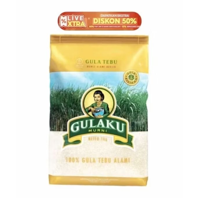 

Gulaku Gula Pasir Tebu Kuning 1kg(live extra)