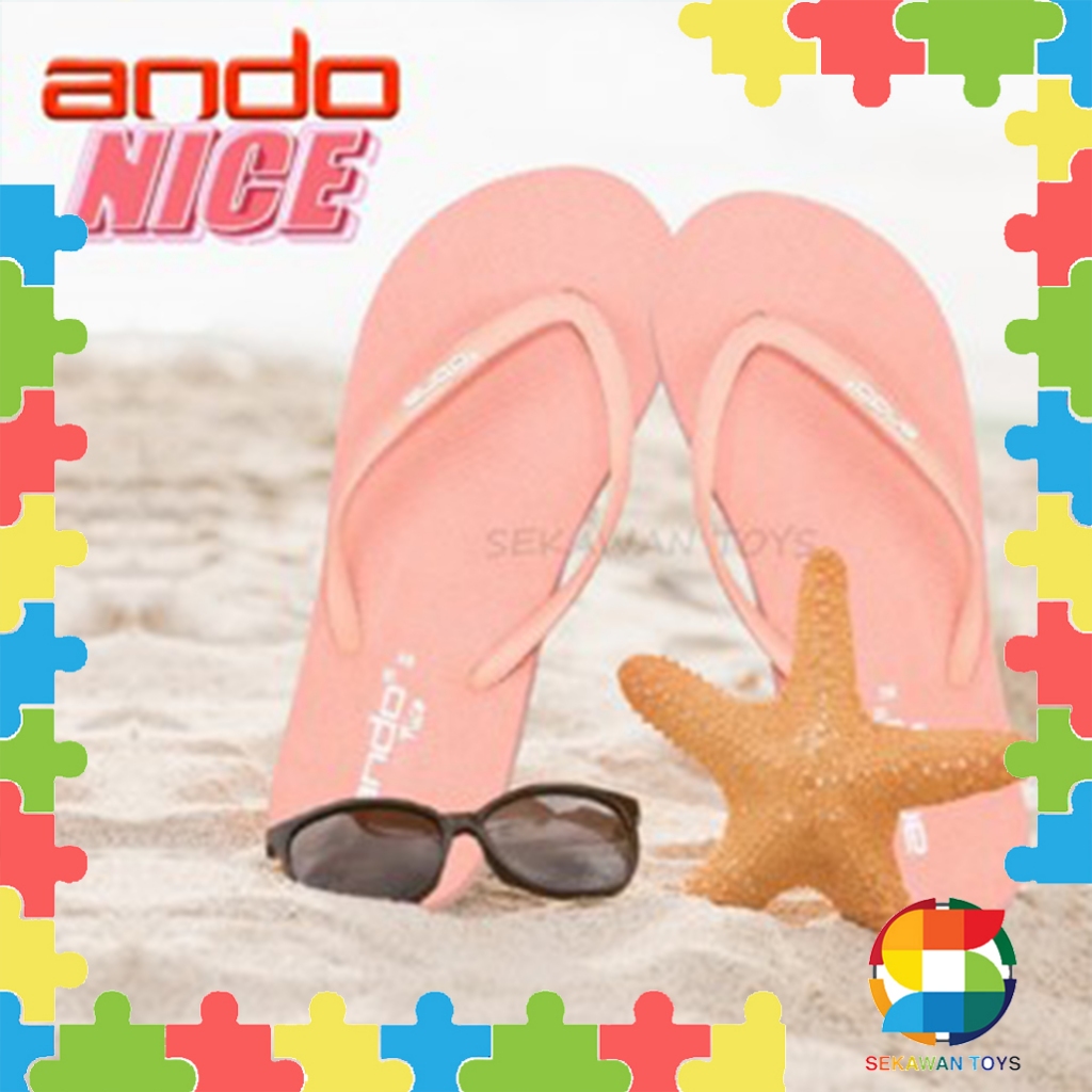 (NICE WANITA ) Ando Nice 10 Warna Sandal Jepit Wanita Sendal Cewek Perempuan Ando Original / Sandal 