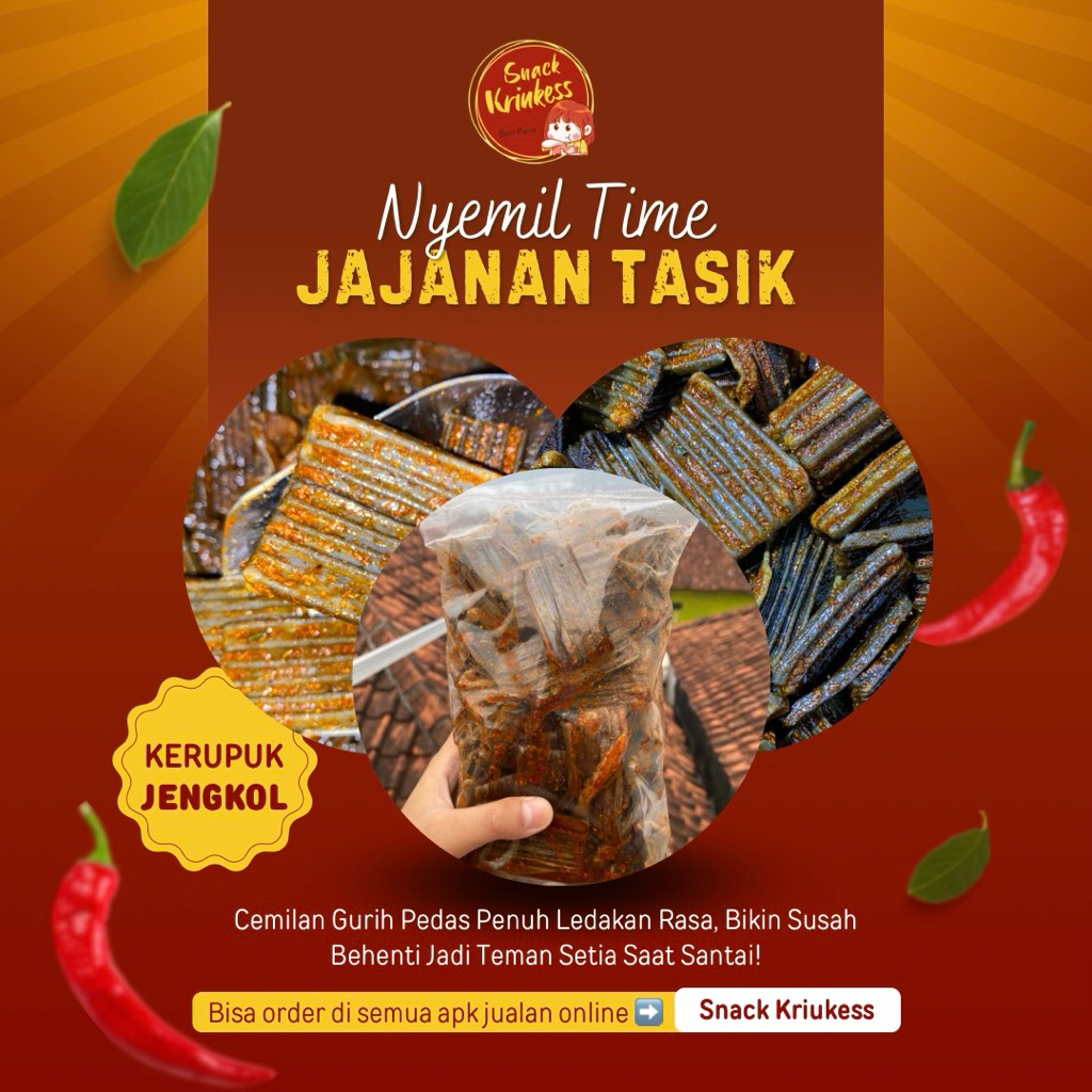 

Kerupuk Jengkol Pedas Gurih Bantet dan Ngembang - Tidak Keras Cemilan Snack Food