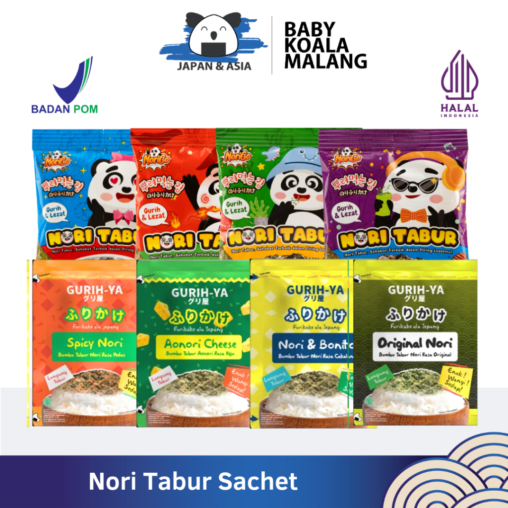 

GURIH-YA Bumbu Tabur Nori 5,5 g Halal | Seaweed Nori Seasoning | Non MSG;
