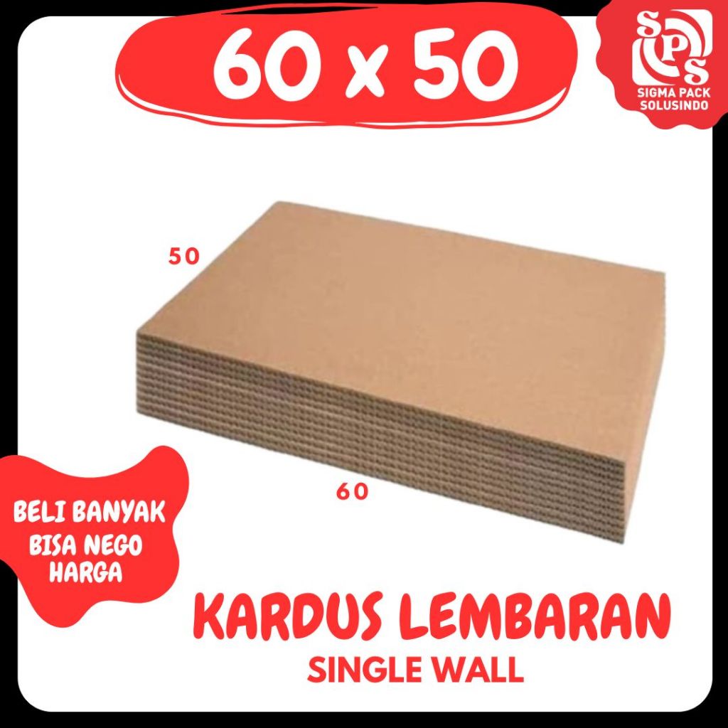 

Kardus Lembaran 60x50 Sheet Polos Single Wall Packing Karton warna Coklat Warna zigma shop